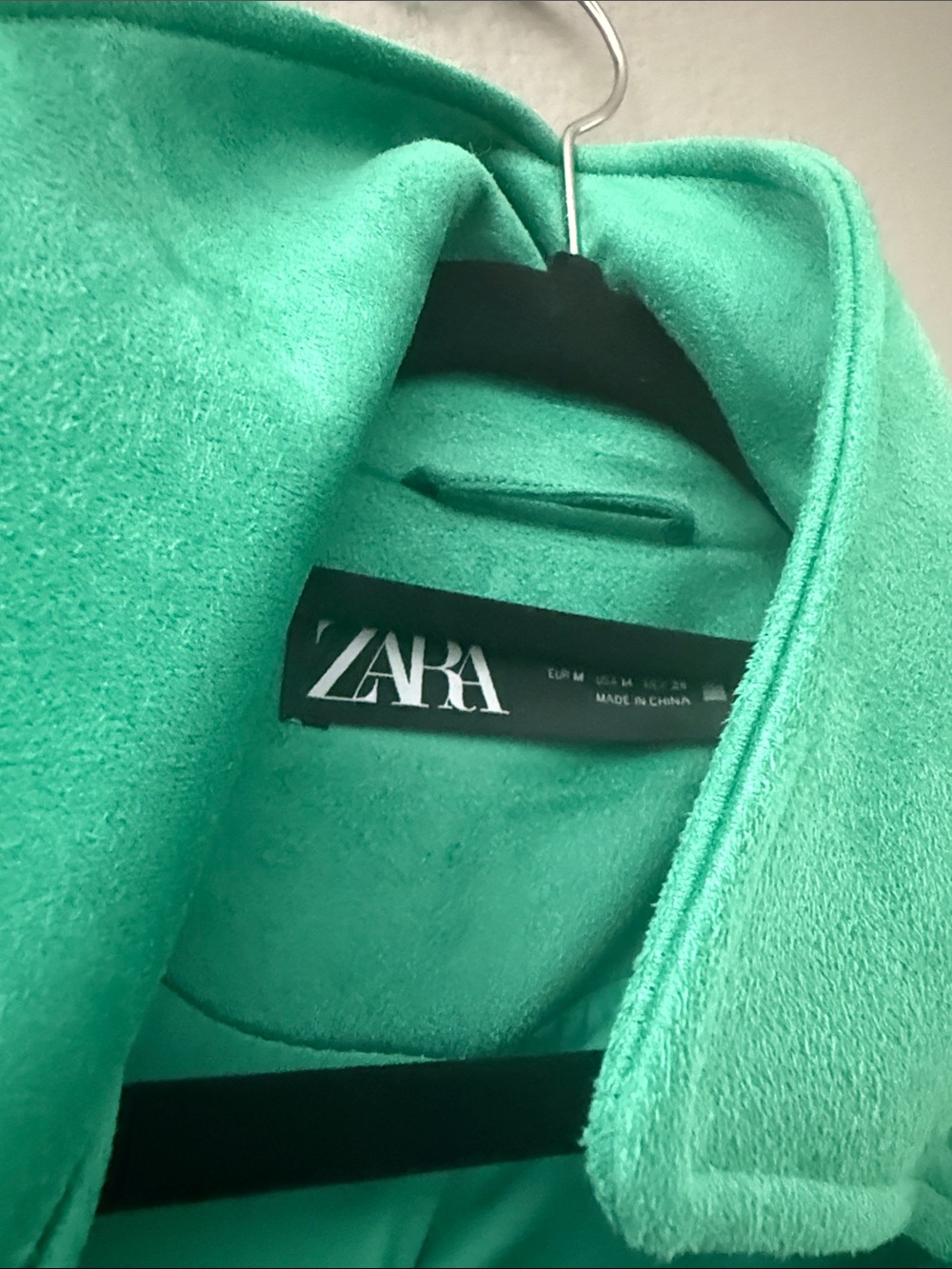 Zara Emerald Green Suede Moto Jacket - Picture 2 of 4